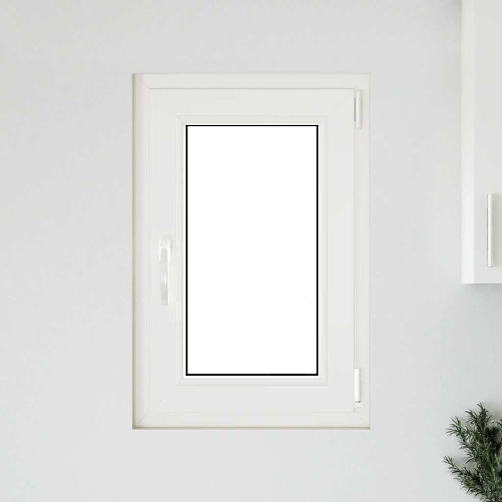 vidaXL Παράθυρο Υπογείου "RISOR" 50x75 εκ. Ανακλινόμενο & Περιστρεφόμενο DIN Δεξιό Λευκό