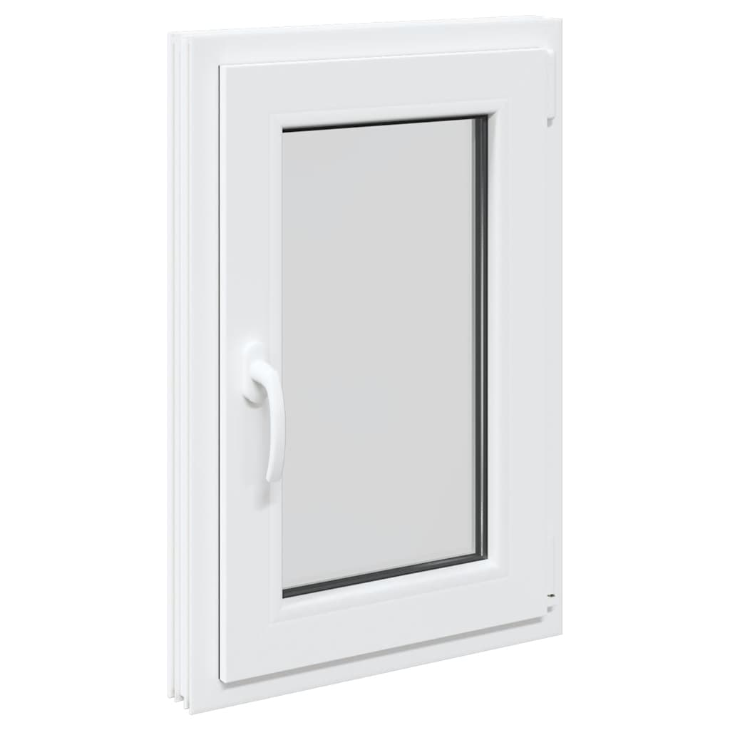 vidaXL Παράθυρο Υπογείου "RISOR" 50x75 εκ. Ανακλινόμενο & Περιστρεφόμενο DIN Δεξιό Λευκό