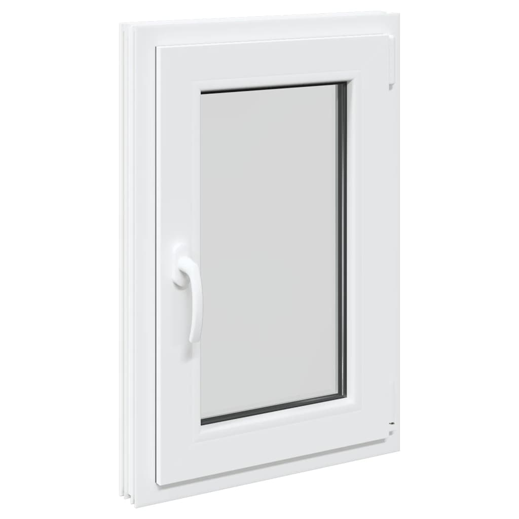 vidaXL Παράθυρο Υπογείου "RISOR" 50x75 εκ. Ανακλινόμενο & Περιστρεφόμενο DIN Αριστερά Λευκό