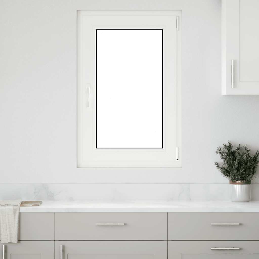 vidaXL Παράθυρο Υπογείου "RISOR" 60x100 εκ. Ανακλινόμενο & Περιστρεφόμενο DIN Δεξιό Λευκό