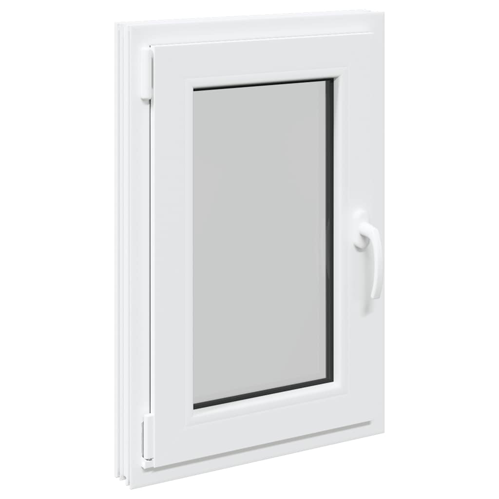 vidaXL Παράθυρο Υπογείου "RISOR" 50x75 εκ. Ανακλινόμενο & Περιστρεφόμενο DIN Αριστερά Λευκό