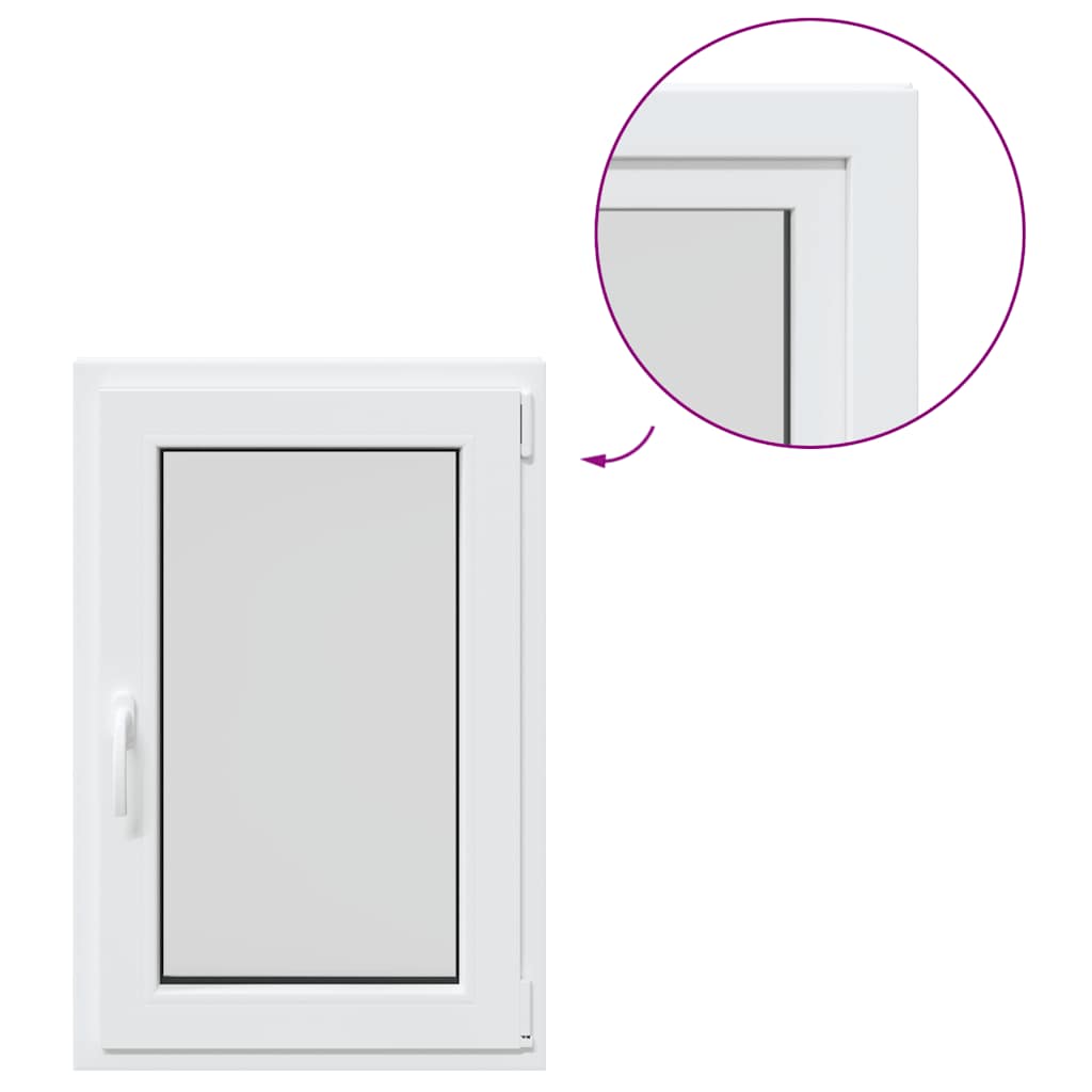 vidaXL Παράθυρο Υπογείου "RISOR" 60x100 εκ. Ανακλινόμενο & Περιστρεφόμενο DIN Δεξιό Λευκό