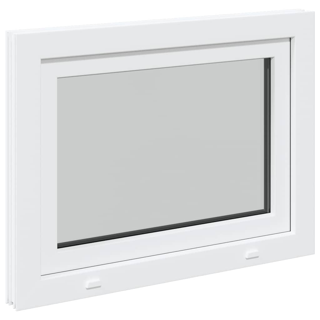 vidaXL Παράθυρο Υπογείου "RISOR" 80x70 εκ. Ανακλινόμενο & Περιστρεφόμενο DIN Δεξιό Λευκό
