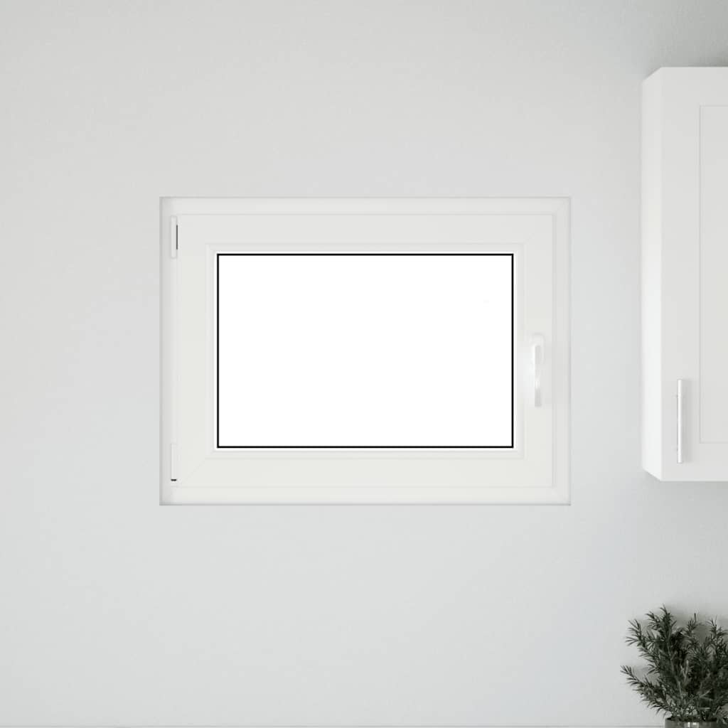 vidaXL Παράθυρο Υπογείου "RISOR" 80x70 εκ. Ανακλινόμενο & Περιστρεφόμενο DIN Αριστερά Λευκό