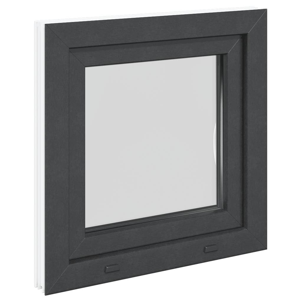 vidaXL Παράθυρο Υπογείου "RISOR" 50x50 εκ. Ανακλινόμενο & Περιστρεφόμενο DIN Δεξί Ανθρακί