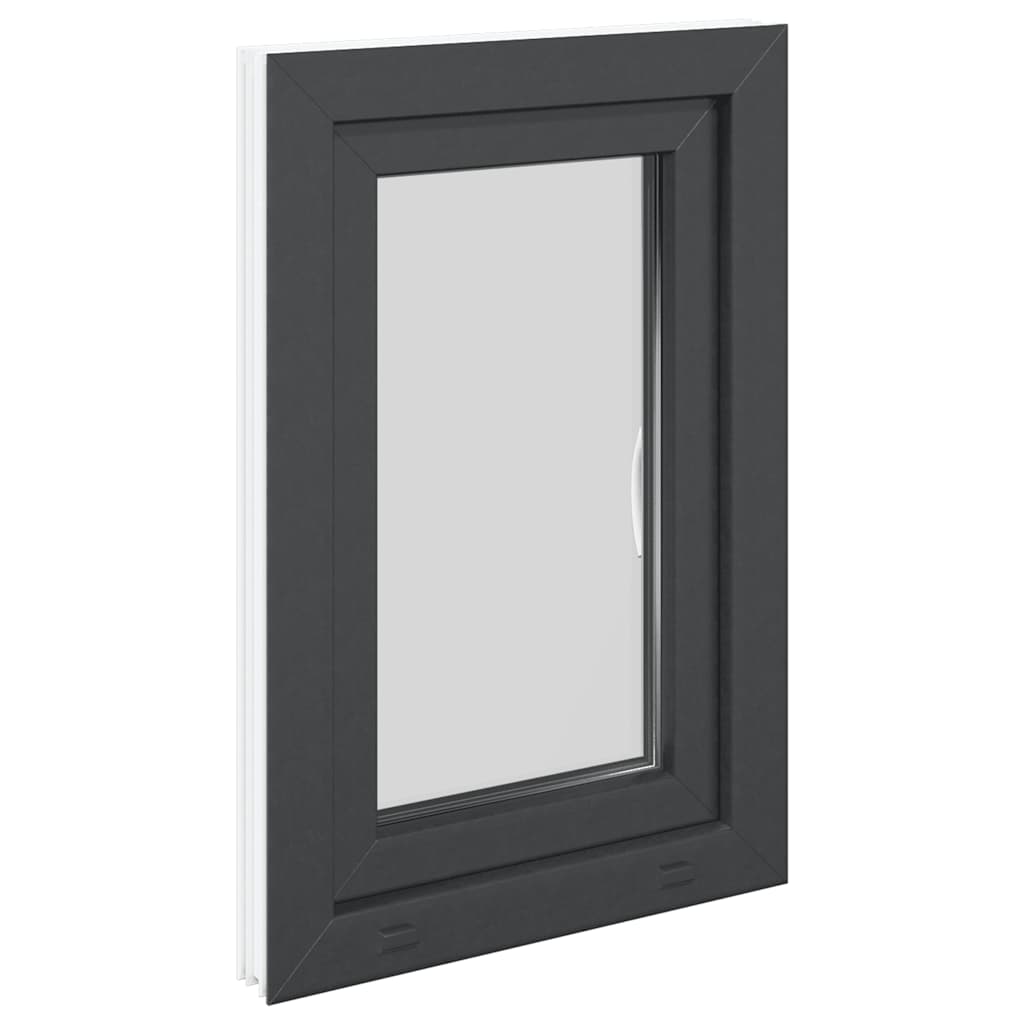 vidaXL Παράθυρο Υπογείου "RISOR" 50x75 εκ. Ανακλινόμενο & Περιστρεφόμενο DIN Δεξί Ανθρακί
