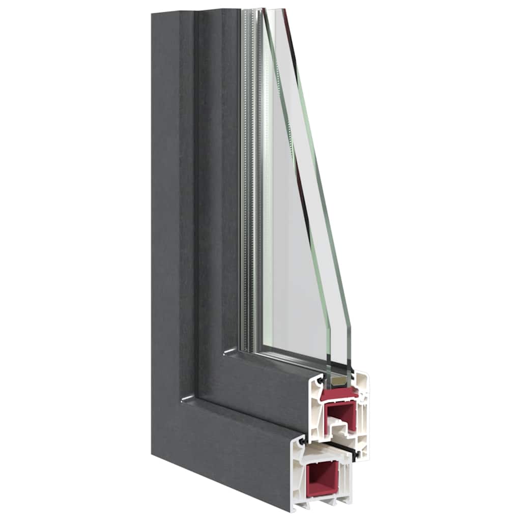 vidaXL Παράθυρο Υπογείου "RISOR" 60x100 εκ. Ανακλινόμενο & Περιστρεφόμενο DIN Δεξί Ανθρακί