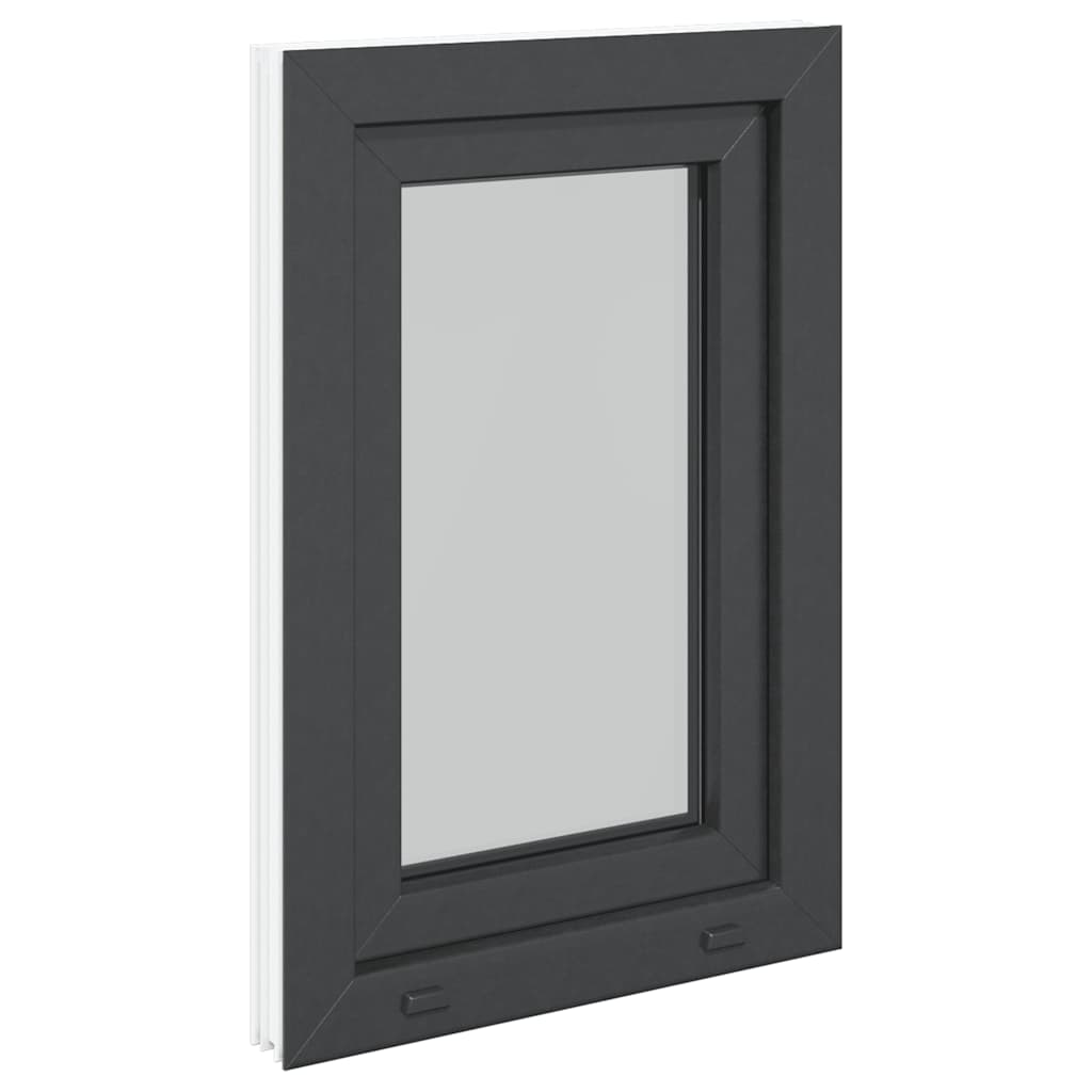 vidaXL Παράθυρο Υπογείου "RISOR" 50x75 εκ. Ανακλινόμενο & Περιστρεφόμενο DIN Αριστερό Ανθρακί