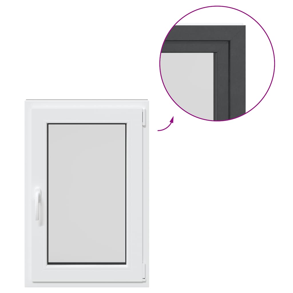 vidaXL Παράθυρο Υπογείου "RISOR" 60x80 εκ. Ανακλινόμενο & Περιστρεφόμενο DIN Αριστερό Ανθρακί
