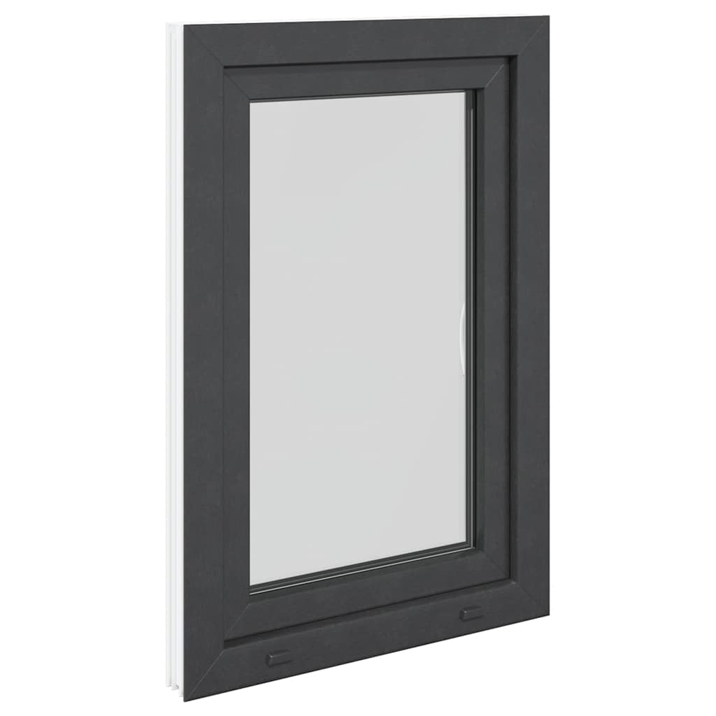 vidaXL Παράθυρο Υπογείου "RISOR" 60x100 εκ. Ανακλινόμενο & Περιστρεφόμενο DIN Δεξί Ανθρακί