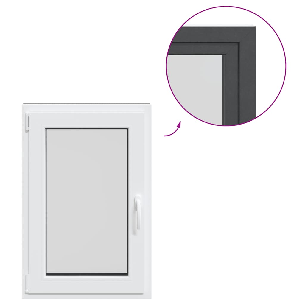 vidaXL Παράθυρο Υπογείου "RISOR" 60x100 εκ. Ανακλινόμενο & Περιστρεφόμενο DIN Αριστερό Ανθρακί