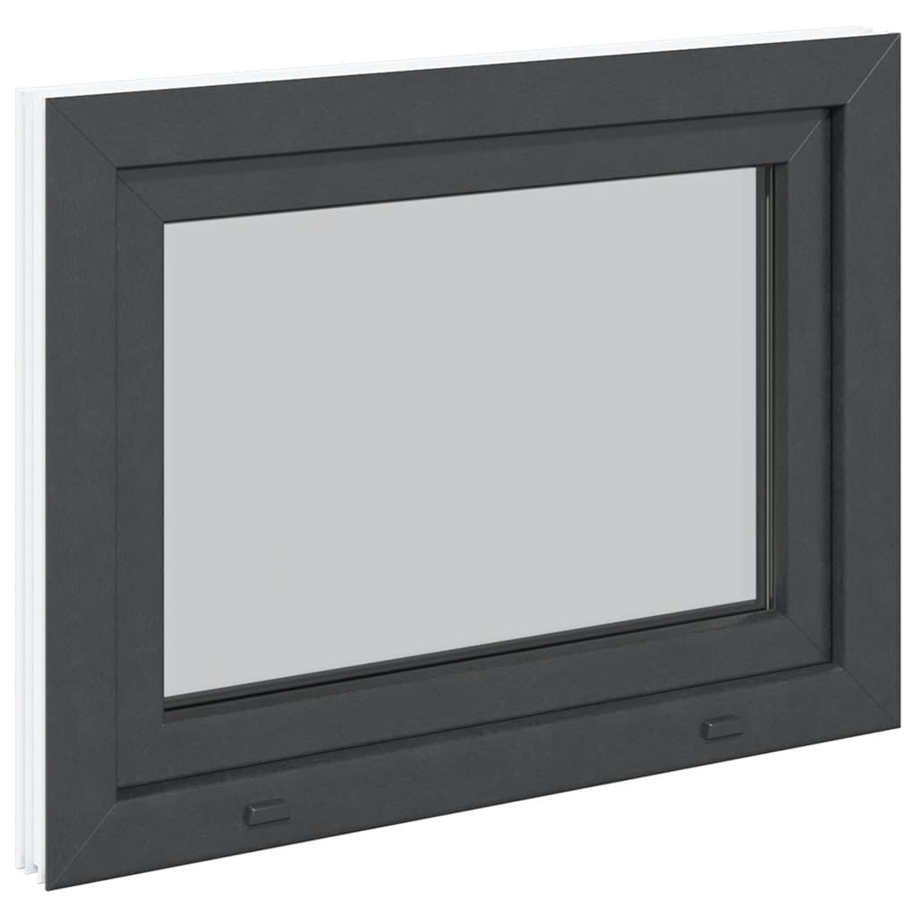 vidaXL Παράθυρο Υπογείου "RISOR" 80x50 εκ. Ανακλινόμενο & Περιστρεφόμενο DIN Δεξί Ανθρακί