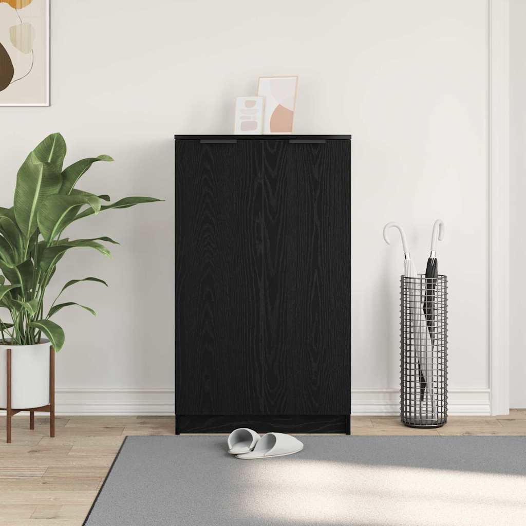 vidaXL Παπουτσοθήκη Μαύρη δρυς 59 x 35 x 100 εκ Επεξεργασμένο ξύλο
