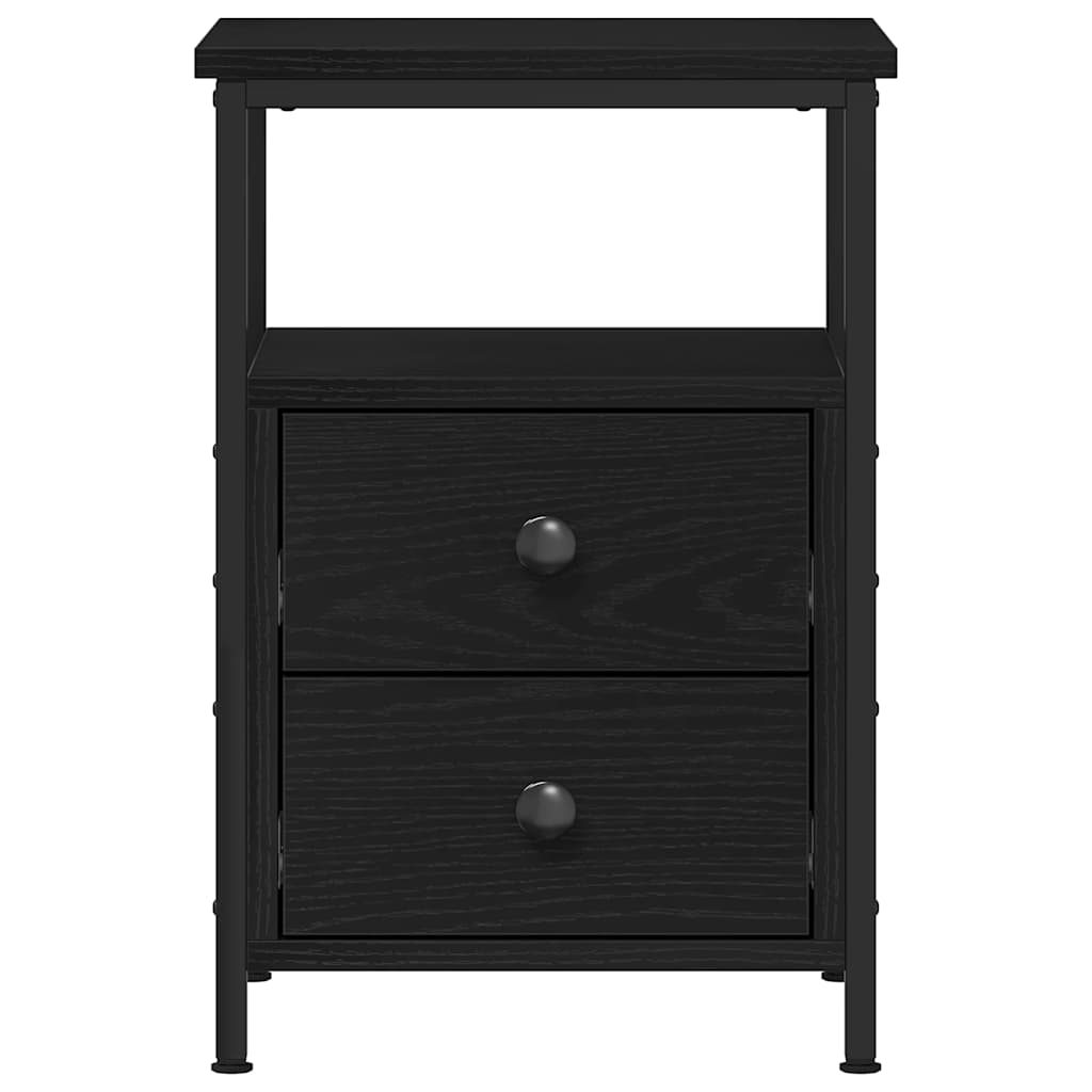vidaXL Κομοδίνα 2 τεμ. Μαύρη Δρυς 34x35,5x50 εκ. από Τεχνητό Ξύλο