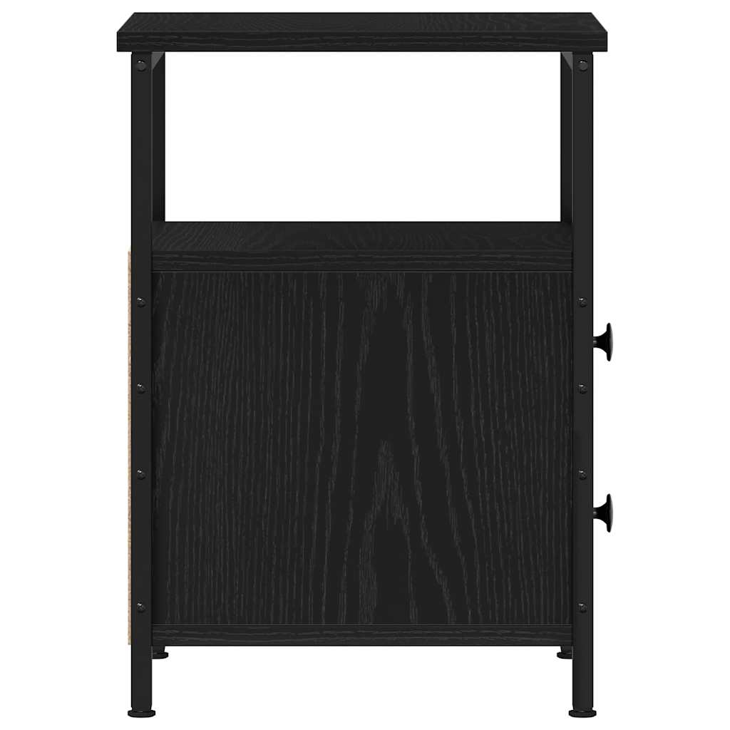 vidaXL Κομοδίνα 2 τεμ. Μαύρη Δρυς 34x35,5x50 εκ. από Τεχνητό Ξύλο