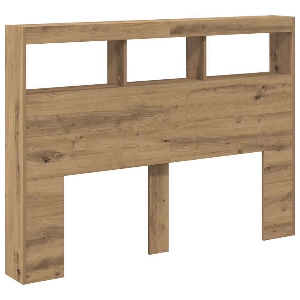 vidaXL Κεφαλάρι με Αποθηκευτικό Χώρο & LED Artisan Δρυς 140x17x102 εκ.