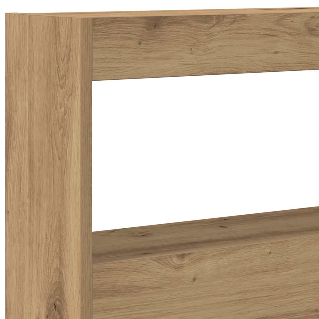 vidaXL Κεφαλάρι με Αποθηκευτικό Χώρο & LED Artisan Δρυς 140x17x102 εκ.