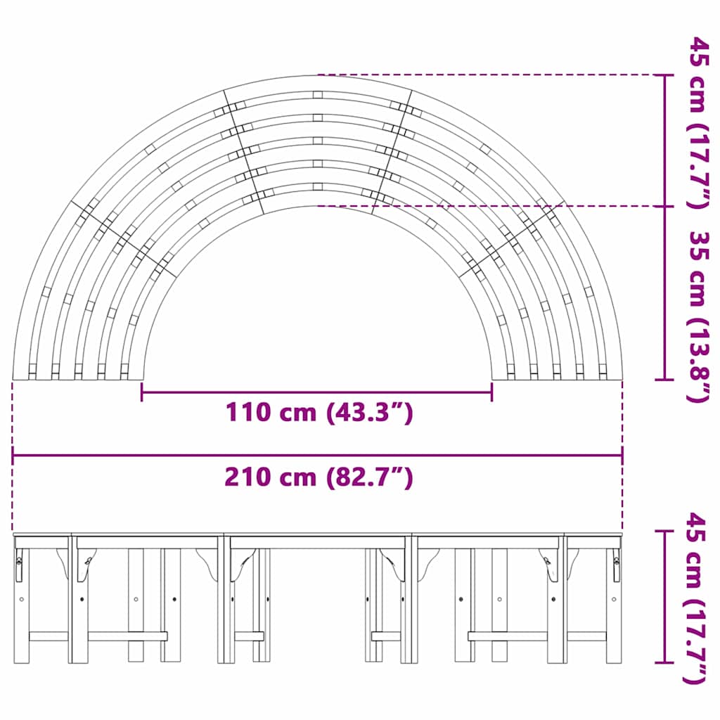 vidaXL Παγκάκι Δέντρου Φυσικό 160 x 80 x 45cm Στερεό Ξύλο Ευκαλύπτου