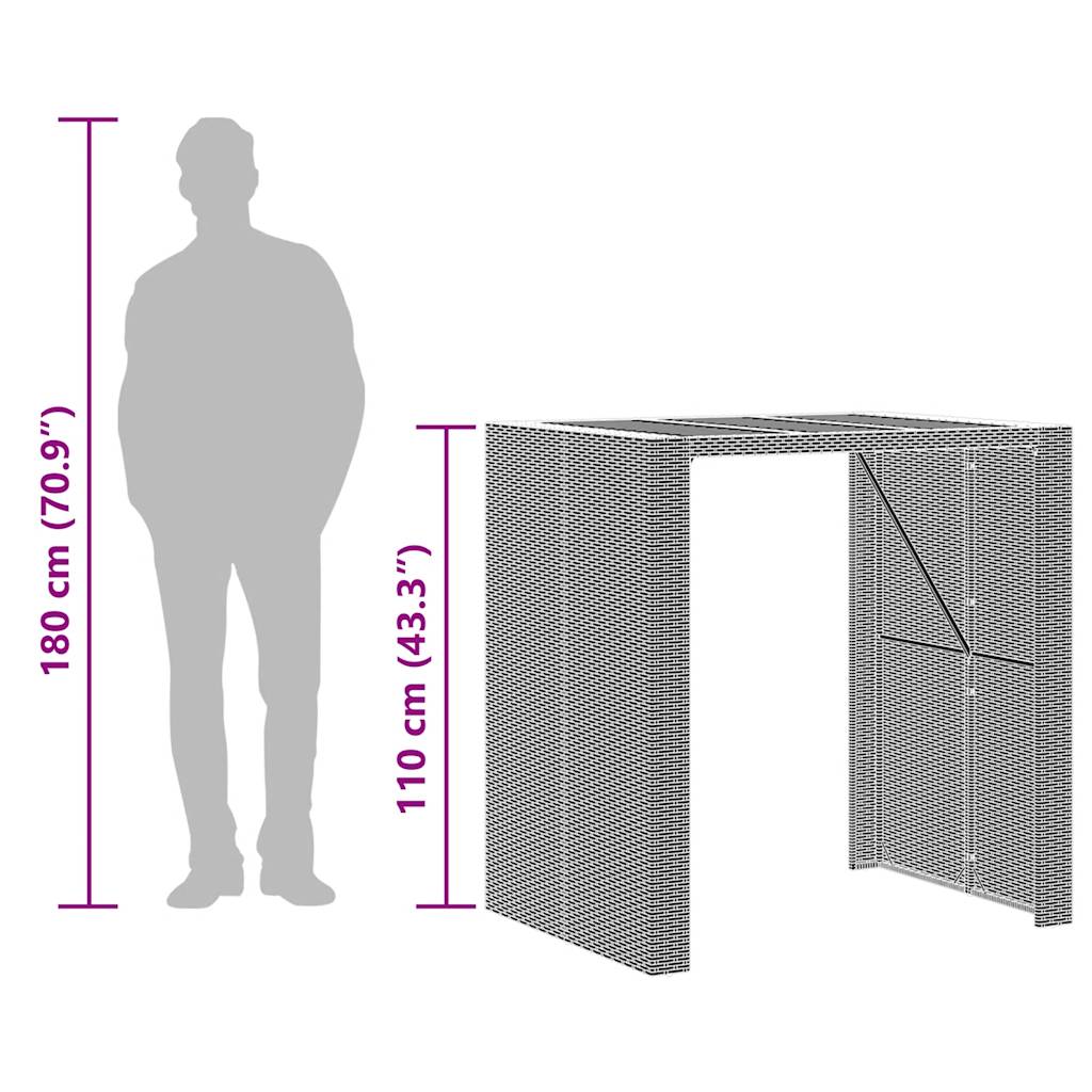 vidaXL Σετ Επίπλων Μπαρ Κήπου 5 τεμ. Γκρι Συνθετικό Ρατάν με Μαξιλάρια