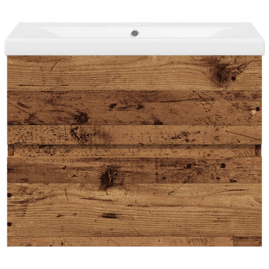 vidaXL Ντουλάπι με Ενσωματωμένο Νιπτήρα Παλιό Ξύλο