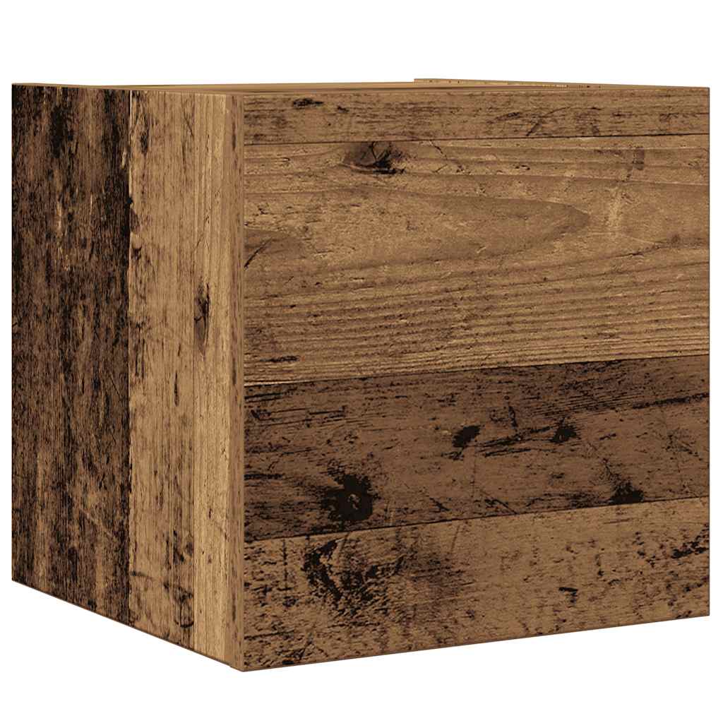 vidaXL 4 τεμαχίων σετ ντουλαπιών τηλεόρασης με επίτοιχο παλιό ξύλο