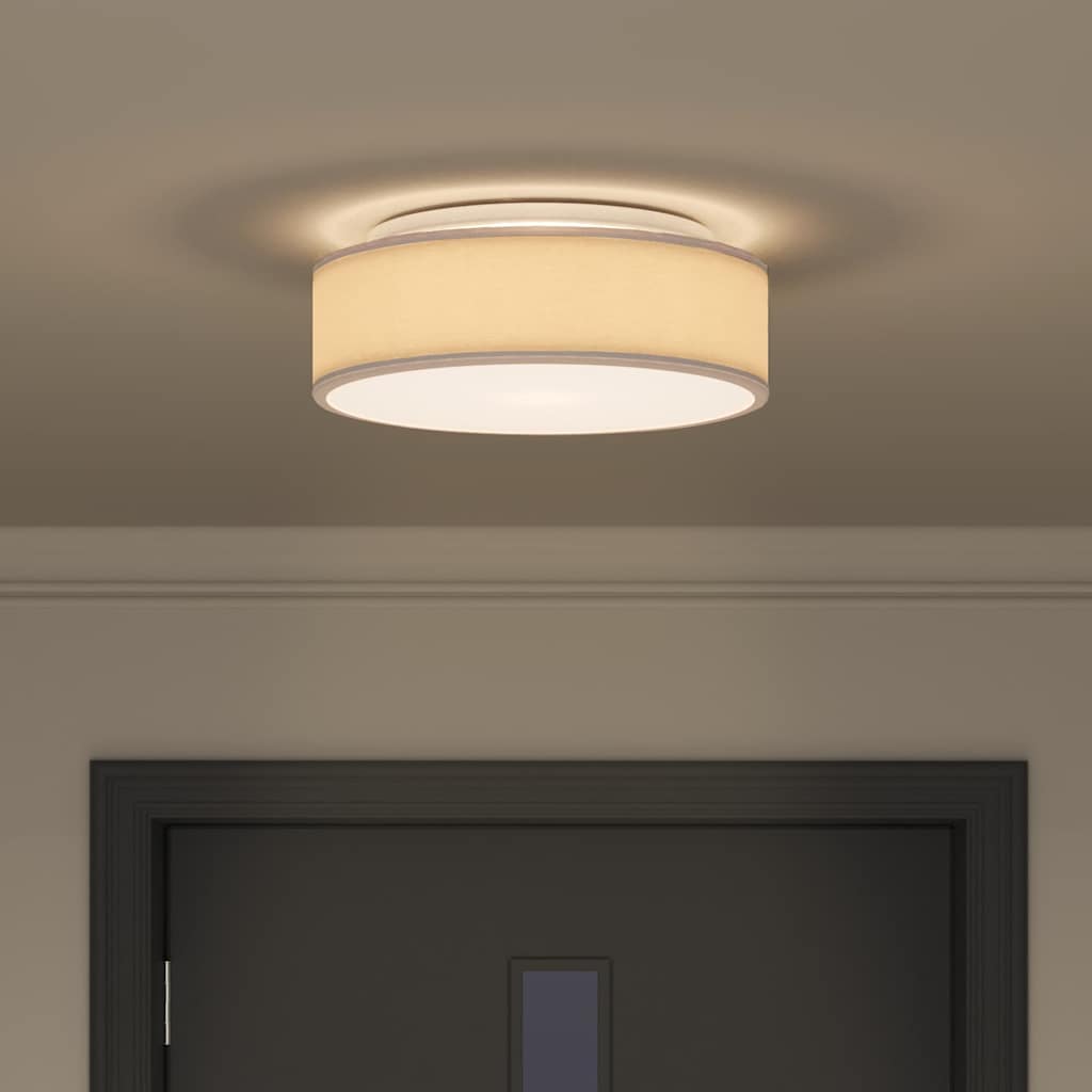 vidaXL Φωτιστικά Οροφής Flush Mount Ταπέ Ø 38 εκ Υφάσματος E27