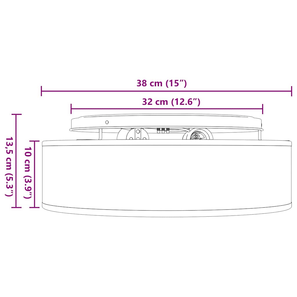 vidaXL Φωτιστικά Οροφής Flush Mount Ταπέ Ø 38 εκ Υφάσματος E27