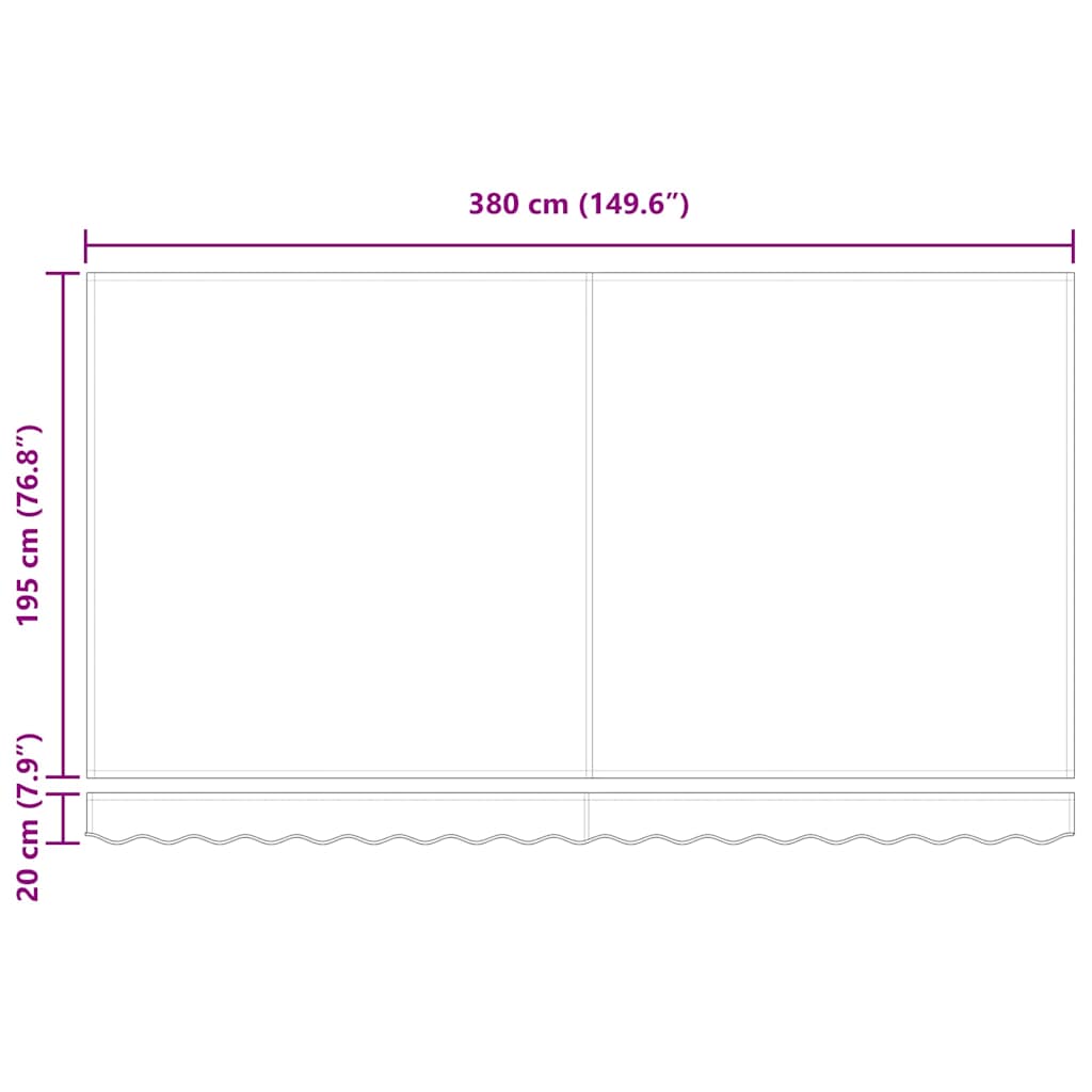vidaXL Ύφασμα αντικατάστασης τέντας Ανθρακί 380 x 195 εκ. Πολυεστέρας