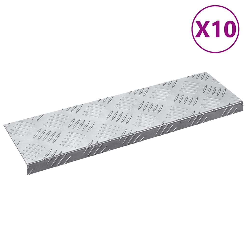 vidaXL Επιφάνειες Καρό 10 pcs Ασημί 60 x 18 εκ Αλουμίνιο