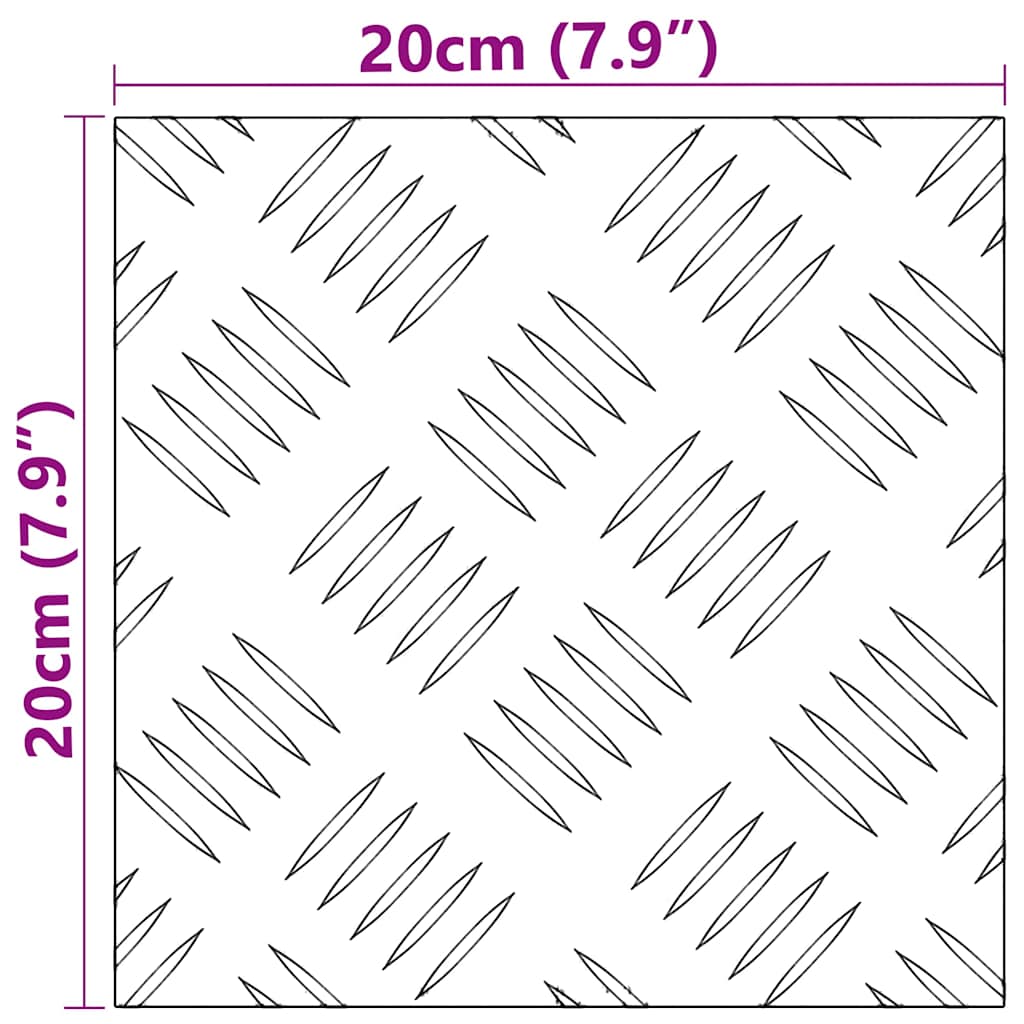 vidaXL Επιφάνειες Καρό 4 pcs Ασημί 20 x 20 cm Αλουμίνιο