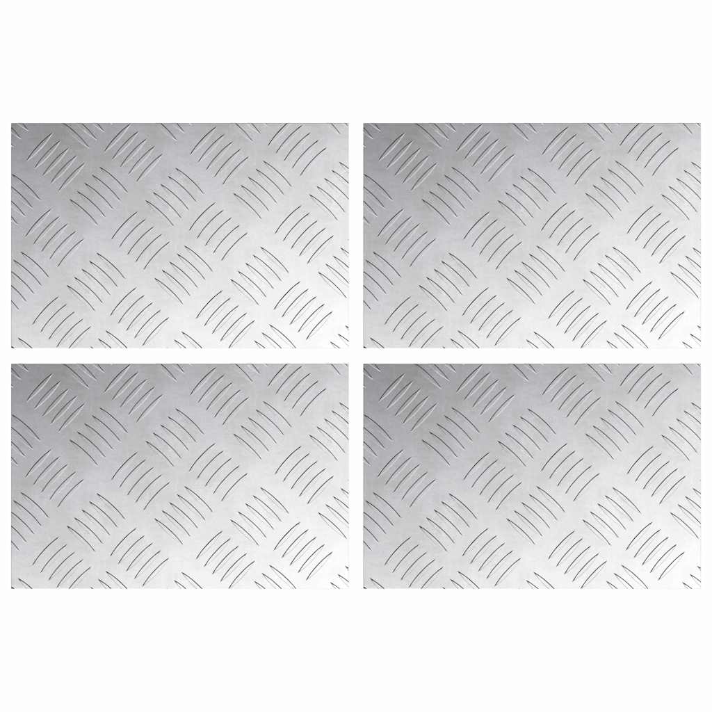 vidaXL Επιφάνειες Καρό 4 pcs Ασημί 30 x 20 cm Αλουμίνιο