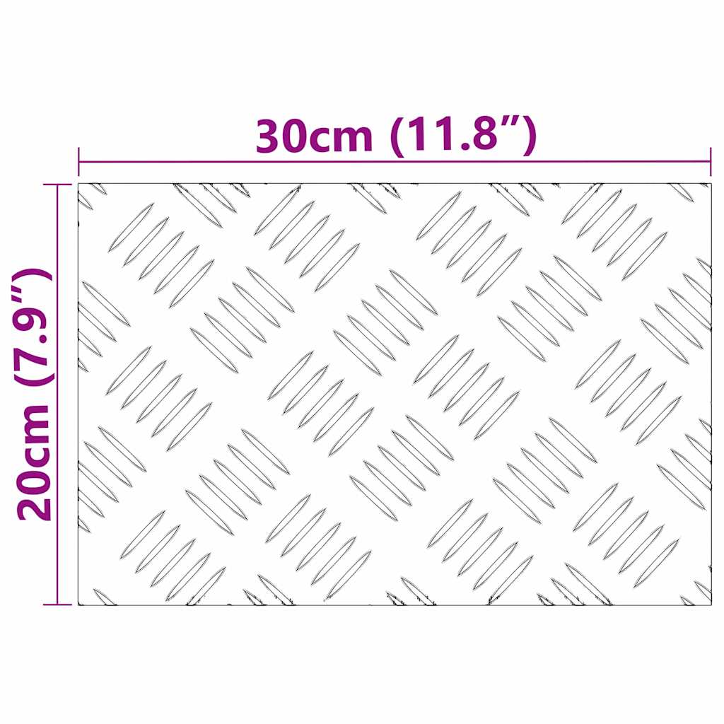 vidaXL Επιφάνειες Καρό 4 pcs Ασημί 30 x 20 cm Αλουμίνιο