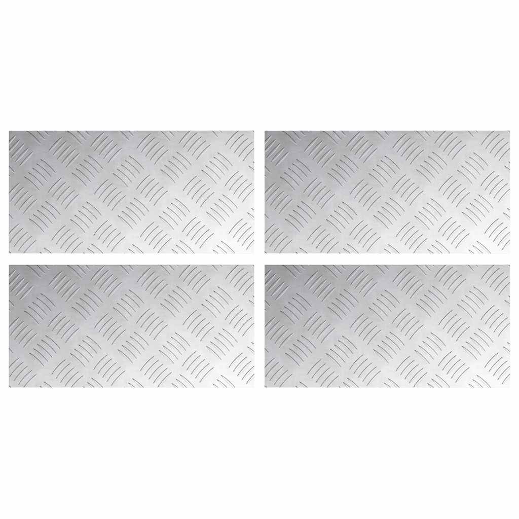 vidaXL Επιφάνειες Καρό 4 pcs Ασημί 40 x 20 cm Αλουμίνιο