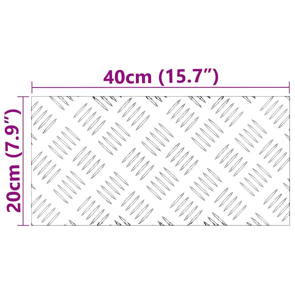 vidaXL Επιφάνειες Καρό 4 pcs Ασημί 40 x 20 cm Αλουμίνιο