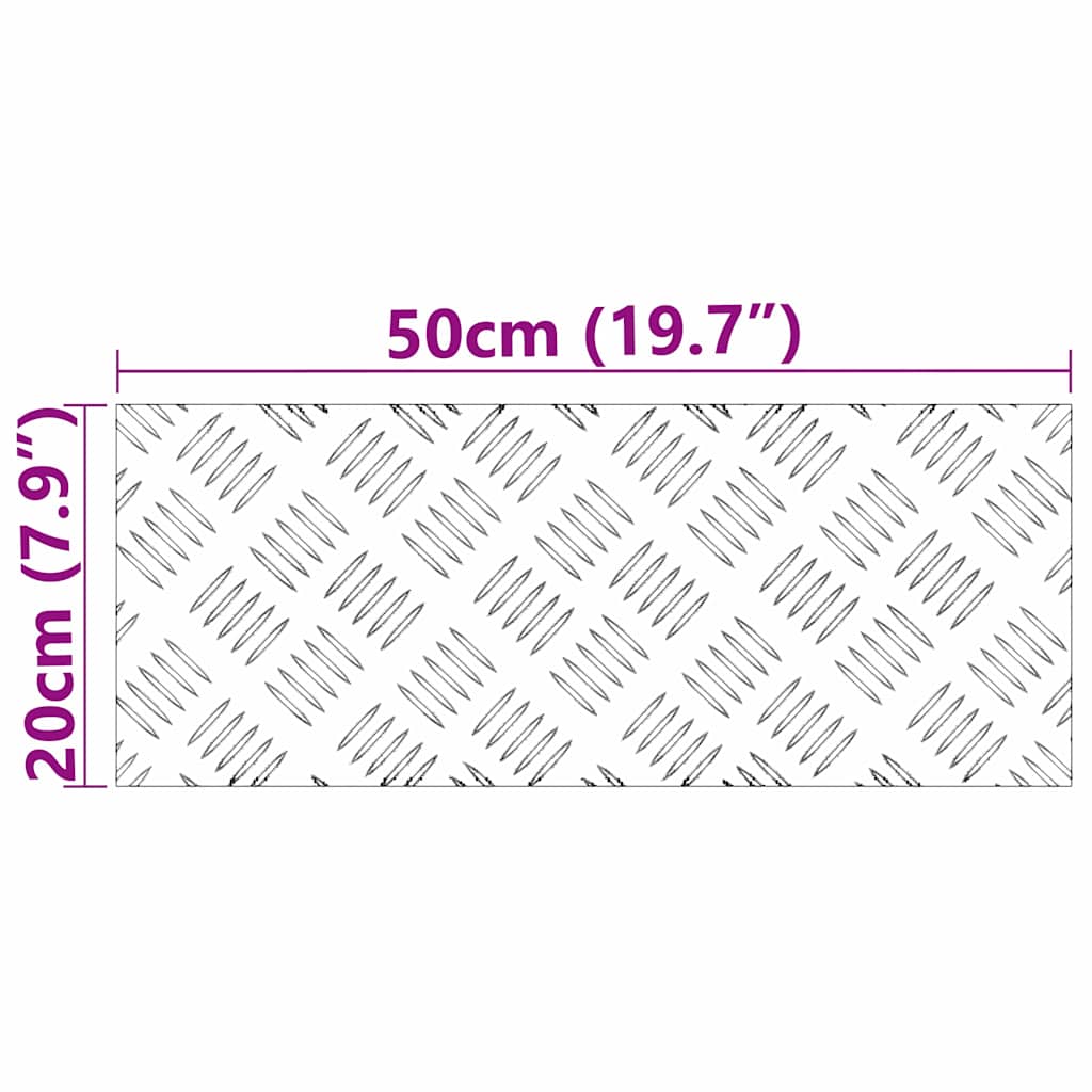 vidaXL Σκαλοπάτι 4 τμχ. 50 x 20 cm Ασημί Αλουμίνιο Ορθογώνιος