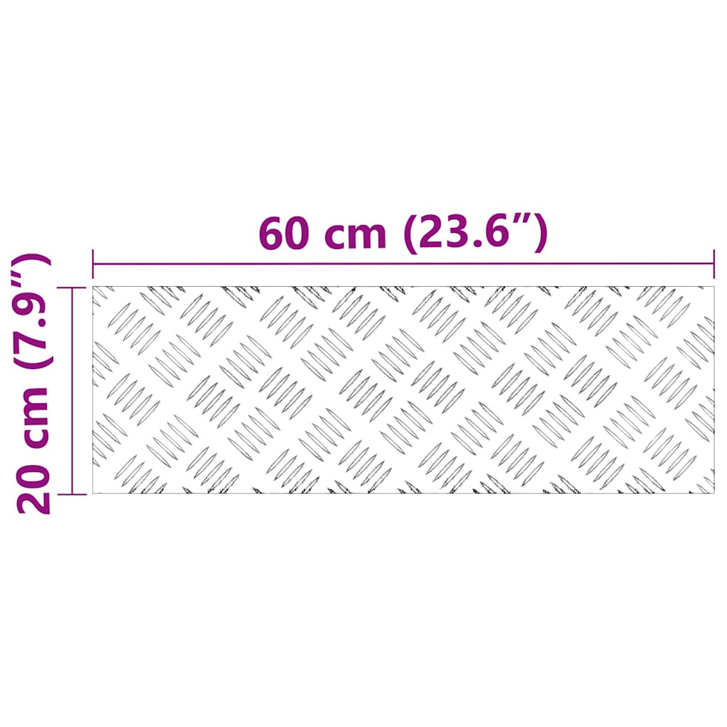 vidaXL Σκαλοπάτι 2 τμχ. 60 x 20 cm Ασημί Αλουμίνιο Ορθογώνιος