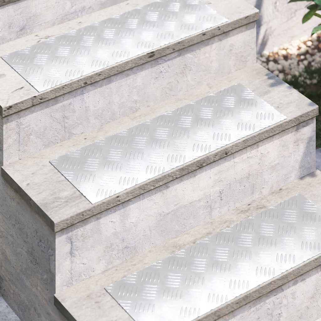 vidaXL Επιφάνειες Καρό 4 pcs Ασημί 60 x 20 cm Αλουμίνιο