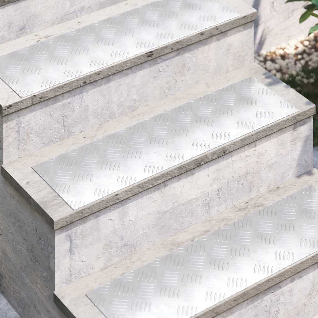 vidaXL Επιφάνειες Καρό 4 pcs Ασημί 70 x 20 cm Αλουμίνιο