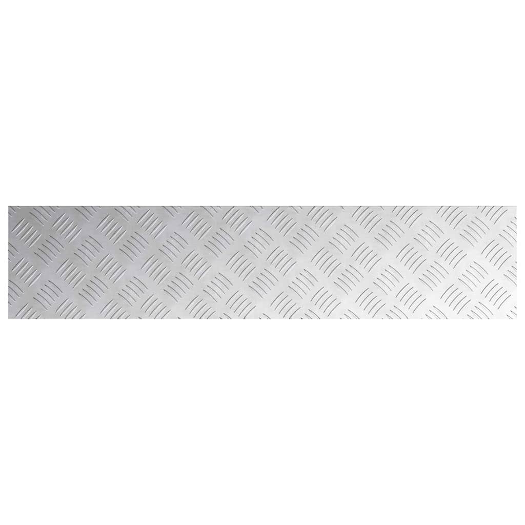 vidaXL Επιφάνειες Καρό 4 pcs Ασημί 90 x 20 cm Αλουμίνιο