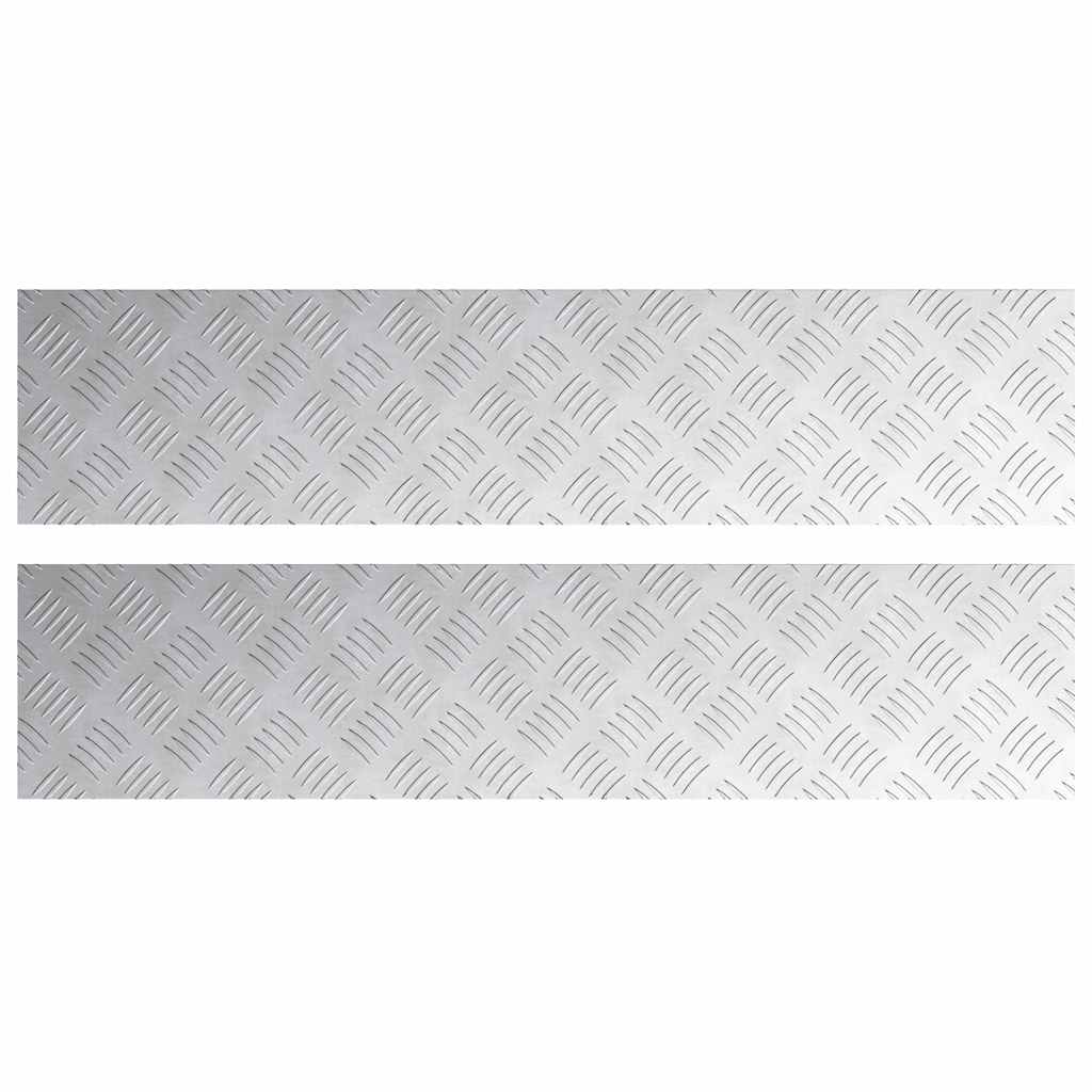 vidaXL Επιφάνειες Καρό 2 pcs Ασημί 90 x 20 cm Αλουμίνιο