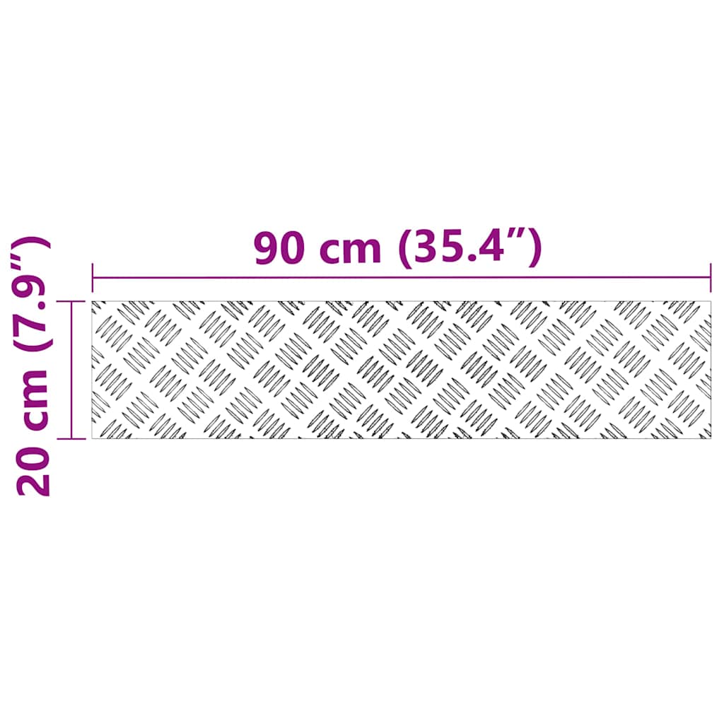 vidaXL Σκαλοπάτι 2 τμχ. 90 x 20 cm Ασημί Αλουμίνιο Ορθογώνιος