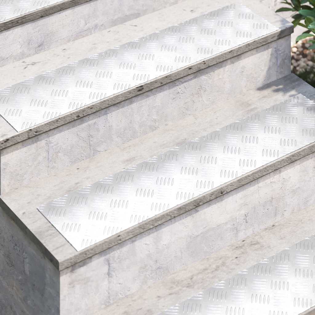 vidaXL Επιφάνειες Καρό 4 pcs Ασημί 90 x 20 cm Αλουμίνιο