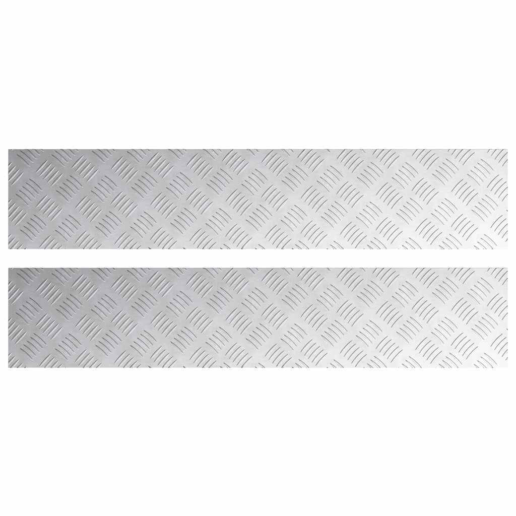 vidaXL Επιφάνειες Καρό 2 pcs Ασημί 100 x 20 cm Αλουμίνιο
