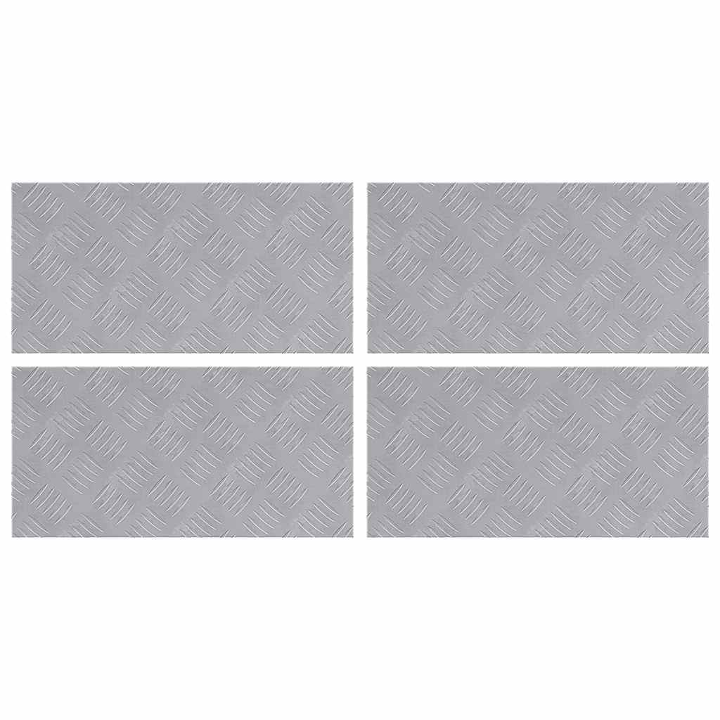 vidaXL Επιφάνειες Καρό 4 pcs Ασημί 50 x 25 cm Αλουμίνιο