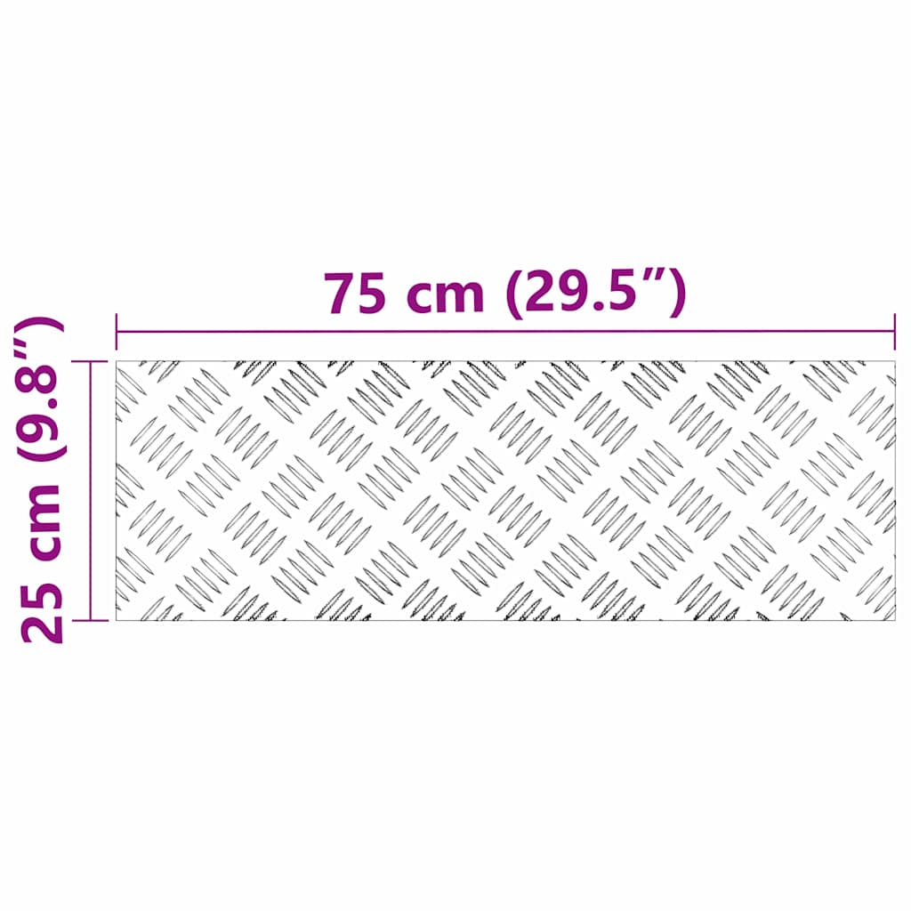 vidaXL Σκαλοπάτι 4 τμχ. 75 x 25 εκ. Ασημί Αλουμίνιο Ορθογώνιος