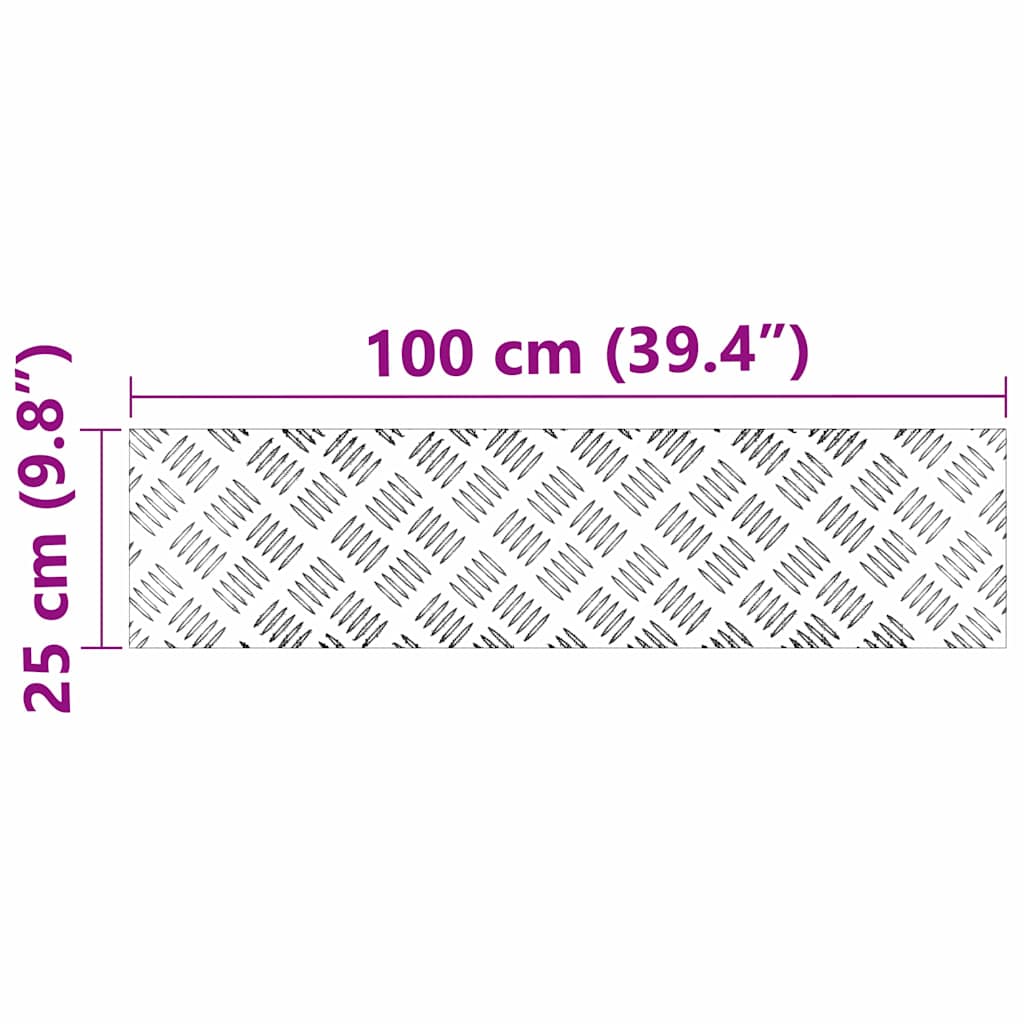 vidaXL Σκαλοπάτι 4 τμχ. 100 x 25 cm Ασημί Αλουμίνιο Ορθογώνιος
