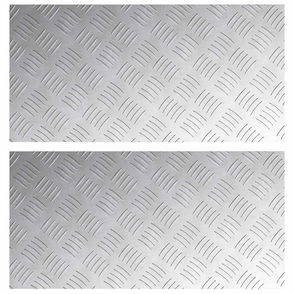 vidaXL Επιφάνειες Καρό 2 pcs Ασημί 60 x 30 cm Αλουμίνιο