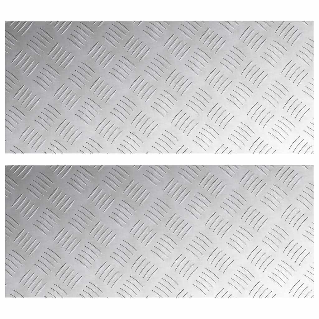 vidaXL Επιφάνειες Καρό 2 pcs Ασημί 70 x 30 cm Αλουμίνιο