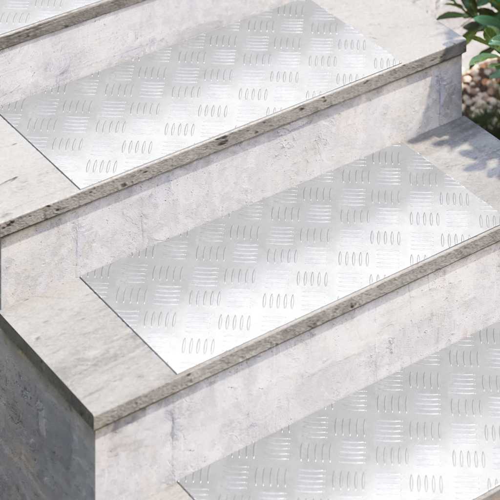 vidaXL Επιφάνειες Καρό 4 pcs Ασημί 70 x 30 cm Αλουμίνιο