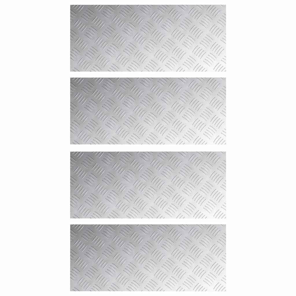 vidaXL Επιφάνειες Καρό 4 pcs Ασημί 70 x 30 cm Αλουμίνιο